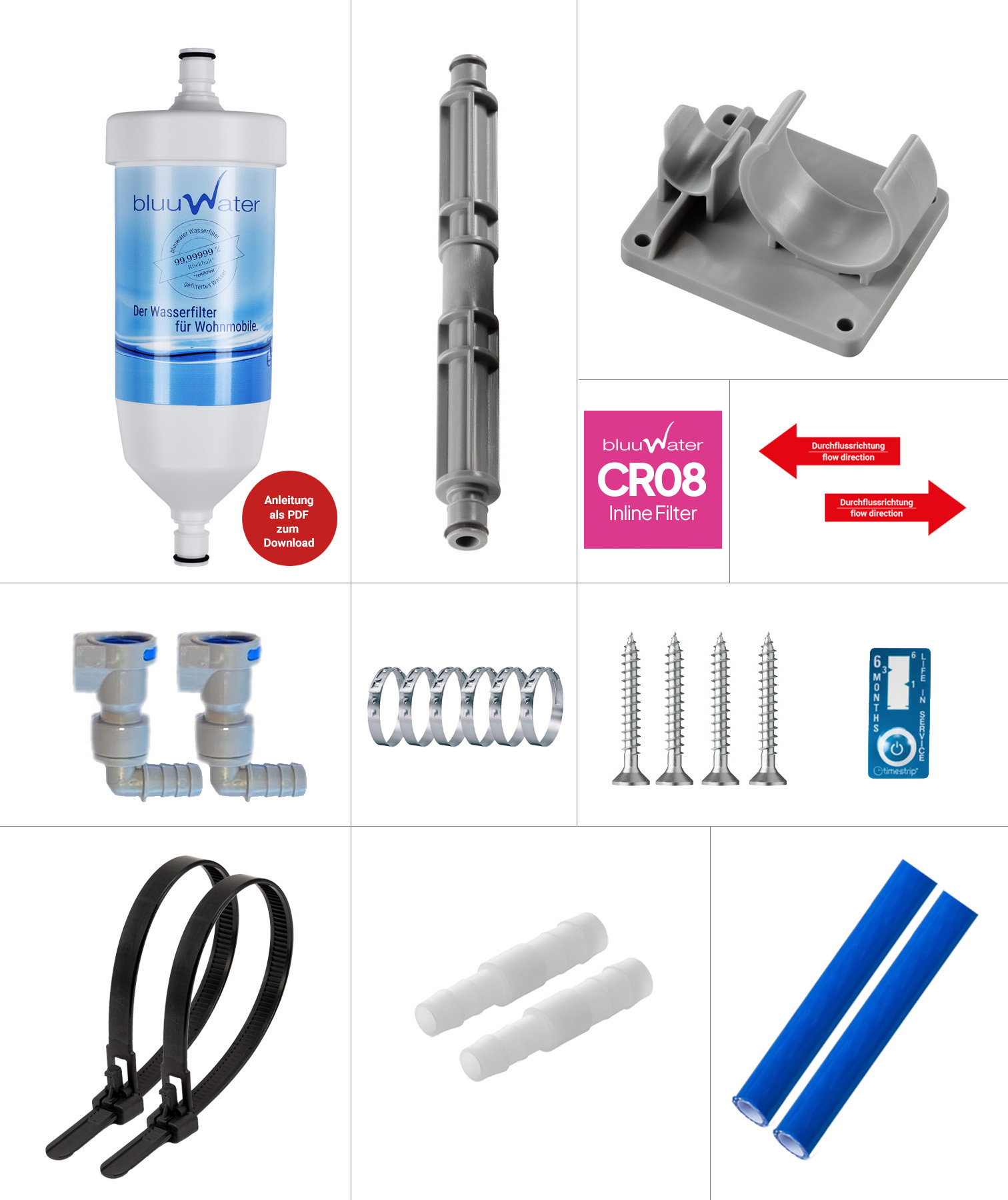 Kit d'installation, raccords droits, connecteur réducteur de tuyau 12 x 10 mm
