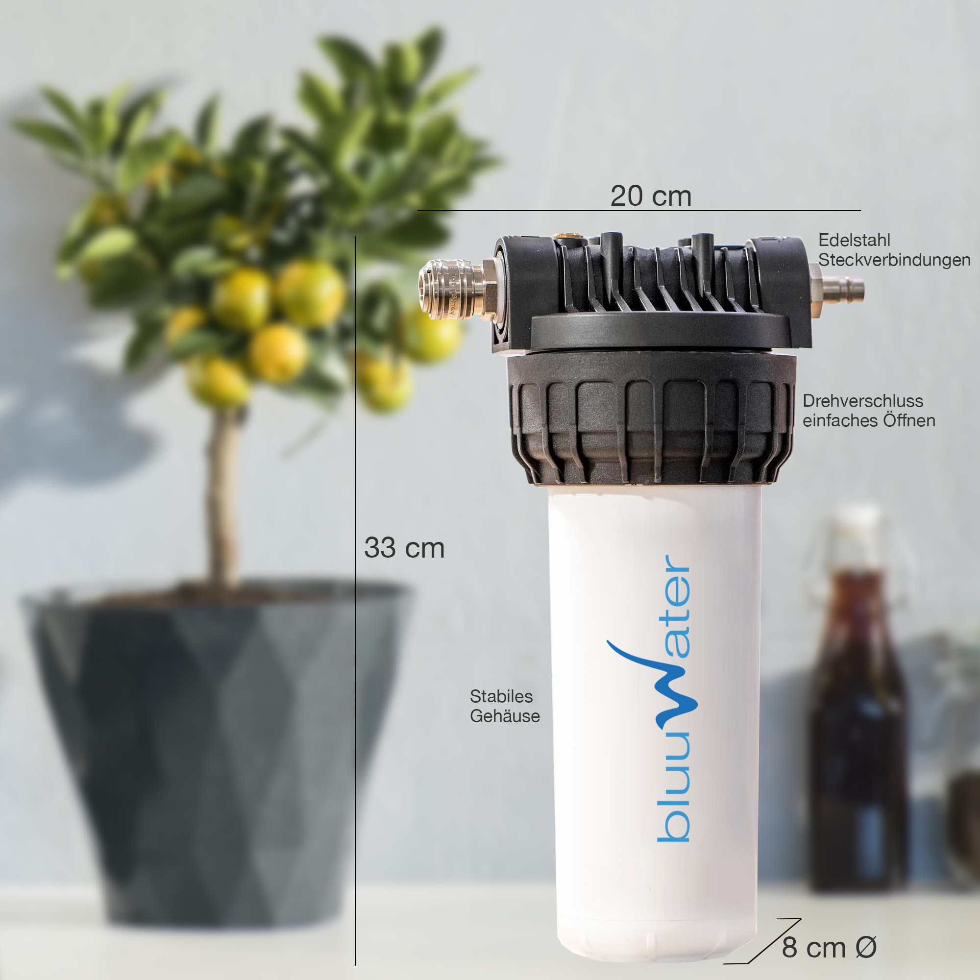 Untertisch Wasserfilter mit wechselbaren Patronen